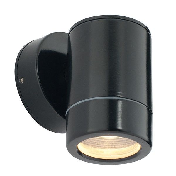 Netlighting Odyssey Outdoor Wall IP65 7W Satin Black Paint & Clear Glass 1 Light Dimmable IP65 GU10