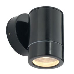 Netlighting Odyssey Outdoor Wall IP65 7W Satin Black Paint & Clear Glass 1 Light Dimmable IP65 GU10