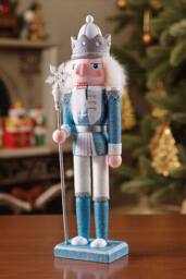 Living and Home Christmas Wooden Snowflake King Nutcracker Figurine Decoration - thumbnail 1