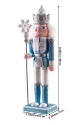 Living and Home Christmas Wooden Snowflake King Nutcracker Figurine Decoration - thumbnail 3