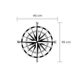 Decortie 'Compass' Modern Metal Wall Art Home Ornament Decorative Minimalist Design in Black - thumbnail 4
