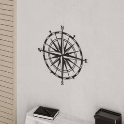 Decortie 'Compass' Modern Metal Wall Art Home Ornament Decorative Minimalist Design in Black - thumbnail 6