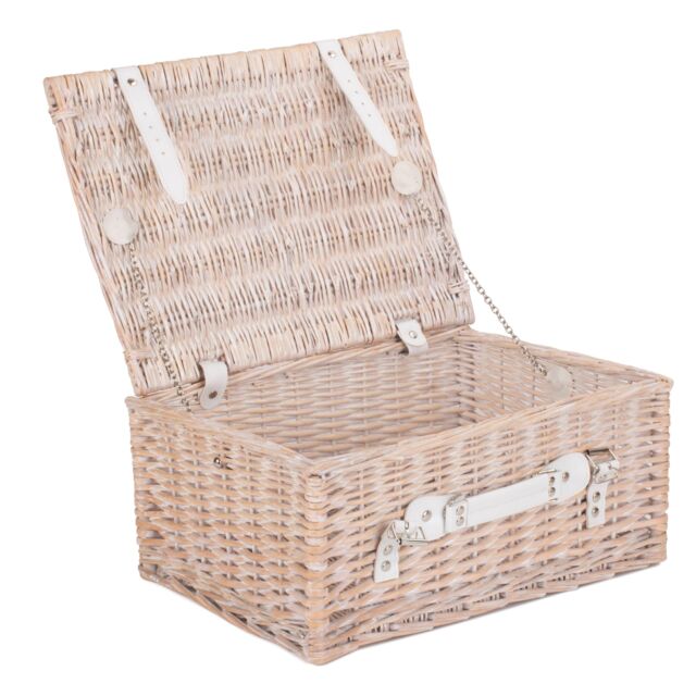 Red Hamper Wicker 41cm White Hamper in Brown - image 1