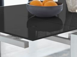FurnitureboxUK Enna 170cm 6-Seater Chrome & Glass Extending Dining Table in Black - thumbnail 5