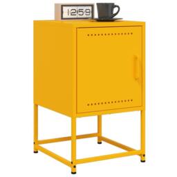 Berkfield Home Bedside Cabinets 2 pcs Mustard Yellow 36x39x60.5 cm Steel - thumbnail 2