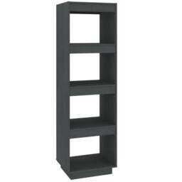 Berkfield Home Beautiful Book Cabinet/Room Divider Grey 40x35x135 cm Solid Pinewood - Size: 40 x 35 x 135 cm - thumbnail 3