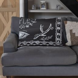 Benjamin Tate Design Boho Style Motivating Phrase Blanket in Natural - Size: 120 cm x 150 cm - thumbnail 2