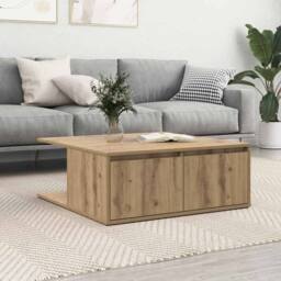 Berkfield Home Modern Coffee Table Artisan oak 80 x 80 x 31 cm Engineered wood in Brown - thumbnail 2