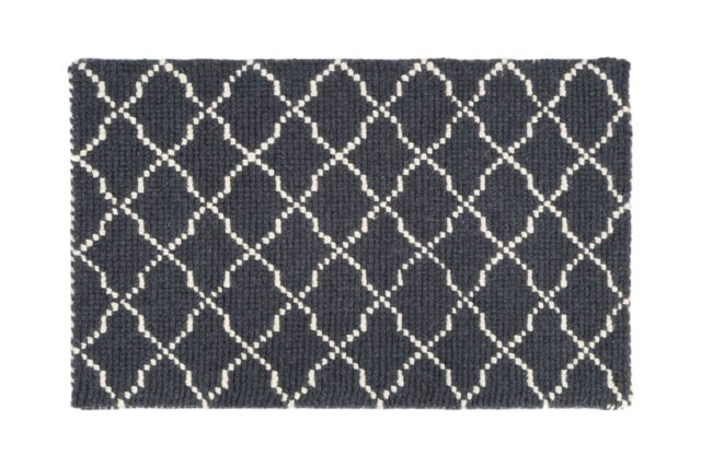 Orsina Small Hand Woven Rug, Versatile Runner, Diamond Pattern Door Mat, Bathroom Rug, Runner For Outdoor Spaces in Grey - Size: Medium - image 1
