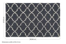Orsina Small Hand Woven Rug, Versatile Runner, Diamond Pattern Door Mat, Bathroom Rug, Runner For Outdoor Spaces in Grey - Size: Medium - thumbnail 3