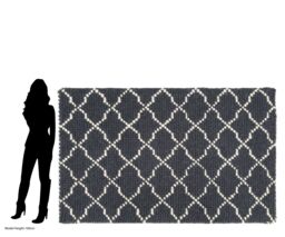 Orsina Small Hand Woven Rug, Versatile Runner, Diamond Pattern Door Mat, Bathroom Rug, Runner For Outdoor Spaces in Grey - Size: Medium - thumbnail 4