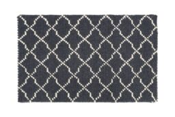 Orsina Small Hand Woven Rug, Versatile Runner, Diamond Pattern Door Mat, Bathroom Rug, Runner For Outdoor Spaces in Grey - Size: Medium