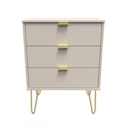 Ready Assembled 2 U Bexley 3 Drawer Chest (Ready Assembled) in Taupe - thumbnail 1