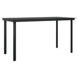 Berkfield Home 5 Piece Garden Dining Set Black PVC Rattan - thumbnail 7