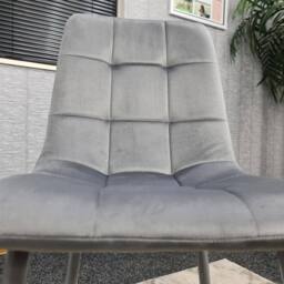 KOSY KOALA Dining Chairs Set of 2 Grey Velvet Kitchen Chairs - thumbnail 2