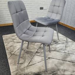 KOSY KOALA Dining Chairs Set of 2 Grey Velvet Kitchen Chairs - thumbnail 6