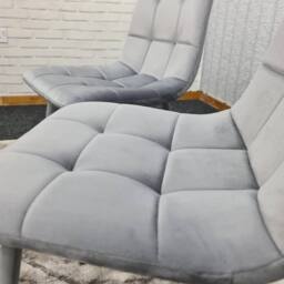 KOSY KOALA Dining Chairs Set of 2 Grey Velvet Kitchen Chairs - thumbnail 4