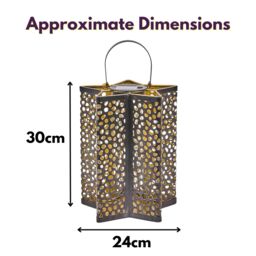 Marco Paul 30cm Silver Metal Star Shaped Solar Garden Lantern - thumbnail 2