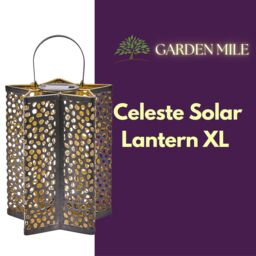 Marco Paul 30cm Silver Metal Star Shaped Solar Garden Lantern - thumbnail 3