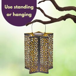 Marco Paul 30cm Silver Metal Star Shaped Solar Garden Lantern - thumbnail 5