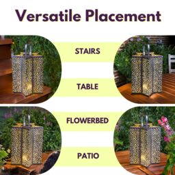 Marco Paul 30cm Silver Metal Star Shaped Solar Garden Lantern - thumbnail 7