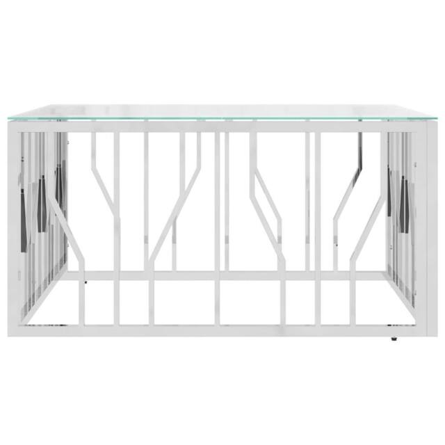 Berkfield Home Decorative Coffee Table 80x80x40 cm Stainless Steel & Glass in Silver - Size: 80 x 80 x 40 cm - image 1