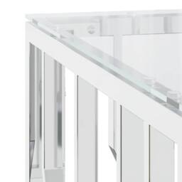 Berkfield Home Decorative Coffee Table 80x80x40 cm Stainless Steel & Glass in Silver - Size: 80 x 80 x 40 cm - thumbnail 5