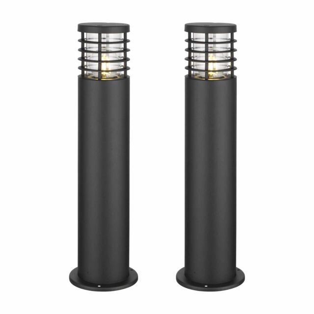 First Choice Lighting Set of 2 Bloom - Black IP44 Outdoor 50cm Post Lights - image 1