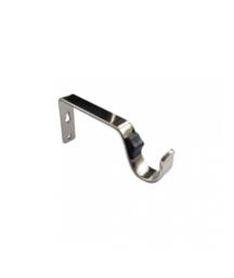 New Edge Blinds Quick Lock Fixed Metal Curtain Pole Support Bracket Pair (28mm) in Silver - thumbnail 1