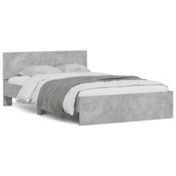 Berkfield Home Durable Bed Frame with Headboard & LED Concrete Grey 135x190 cm - Size: Double - thumbnail 2