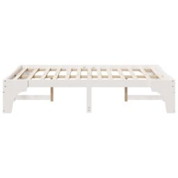 Berkfield Home Floor Bed Frame with Storage White 120 x 190 cm Solid pine wood - thumbnail 7