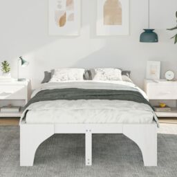 Berkfield Home Floor Bed Frame with Storage White 120 x 190 cm Solid pine wood - thumbnail 5