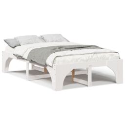 Berkfield Home Floor Bed Frame with Storage White 120 x 190 cm Solid pine wood - thumbnail 4