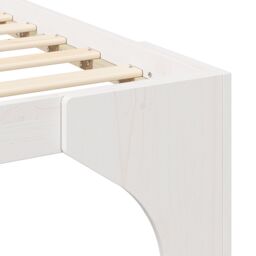 Berkfield Home Floor Bed Frame with Storage White 120 x 190 cm Solid pine wood - thumbnail 9