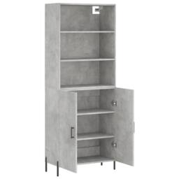 Berkfield Home Highboard Concrete Grey 69.5x34x180 cm Engineered Wood - thumbnail 4