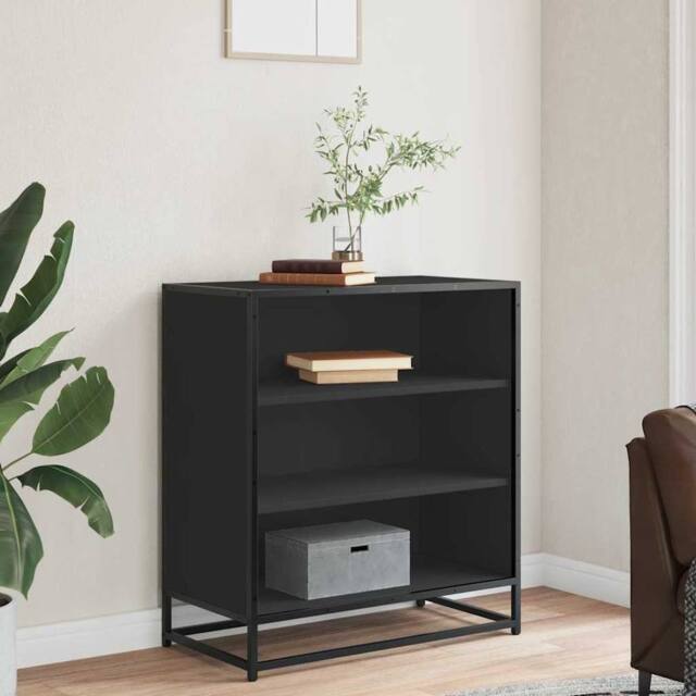 Berkfield Home Sideboard Black 68x35x76 cm Engineered Wood & Metal - Size: 68 x 35 x 76 cm - image 1
