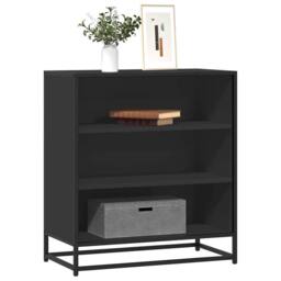 Berkfield Home Sideboard Black 68x35x76 cm Engineered Wood & Metal - Size: 68 x 35 x 76 cm - thumbnail 2