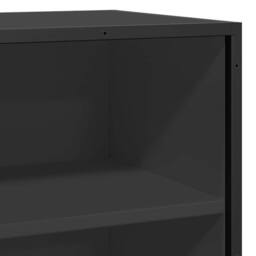 Berkfield Home Sideboard Black 68x35x76 cm Engineered Wood & Metal - Size: 68 x 35 x 76 cm - thumbnail 7