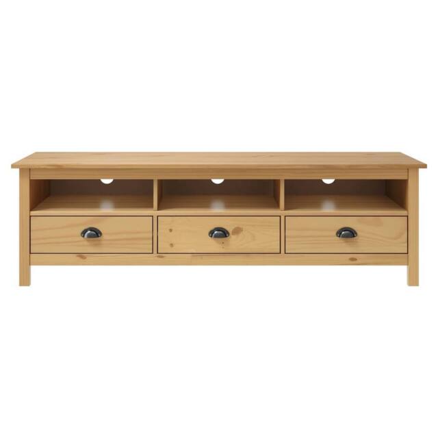 Berkfield Home TV Cabinet Hill Honey Brown 158x40x47 cm Solid Pine Wood - Size: 158 x 40 x 47 cm - image 1