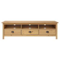 Berkfield Home TV Cabinet Hill Honey Brown 158x40x47 cm Solid Pine Wood - Size: 158 x 40 x 47 cm