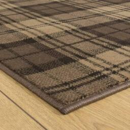 runrug Hallway Carpet Runner Rug - Soft & Comfy, 9mm - 'Tartan' in Brown - Size: 80 cm x 390 cm - thumbnail 6