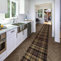 runrug Hallway Carpet Runner Rug - Soft & Comfy, 9mm - 'Tartan' in Brown - Size: 80 cm x 390 cm - thumbnail 4