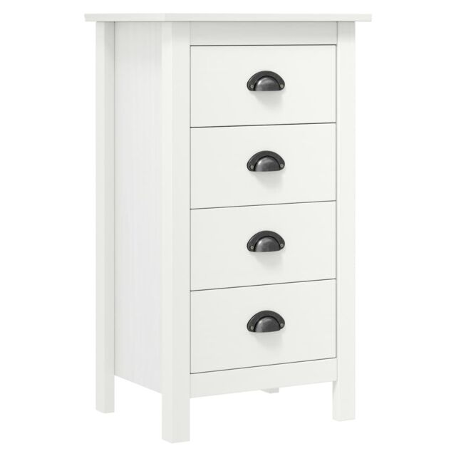 Berkfield Home Sideboard Hill White 46x35x80 cm Solid Pine Wood - Size: 46 x 35 x 80 cm - image 1