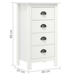 Berkfield Home Sideboard Hill White 46x35x80 cm Solid Pine Wood - Size: 46 x 35 x 80 cm - thumbnail 7