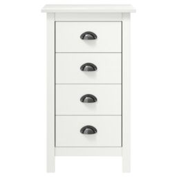Berkfield Home Sideboard Hill White 46x35x80 cm Solid Pine Wood - Size: 46 x 35 x 80 cm - thumbnail 2
