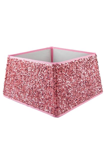 VFM e-Store Christmas Tree Skirt Folding Sequin Xmas Decoration 30. Rose Pink - image 1