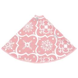Berkfield Home Luxury Christmas Tree Skirt with Sock Pink 150 cm Fabric - thumbnail 5