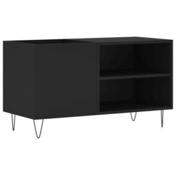 Berkfield Home Record Cabinet Black 85x38x48 cm Engineered Wood - Size: 85 x 38 x 48 cm - thumbnail 2