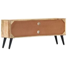 Berkfield Home TV Cabinet 115x30x47 cm Solid Mango Wood in Brown - Size: 115 x 30 x 47 cm - thumbnail 5