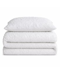 Intimates Elegant Tufted Duvet Cover & Pillowcase Set Stylish Boho Bed in White - Size: Single - thumbnail 2